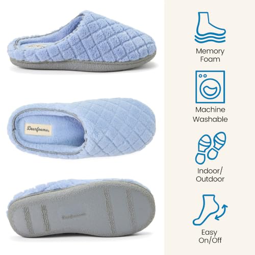 Image of Leslie Terry Clog House Shoes with Memory Foam, Indoor Slippers with Wide Widths