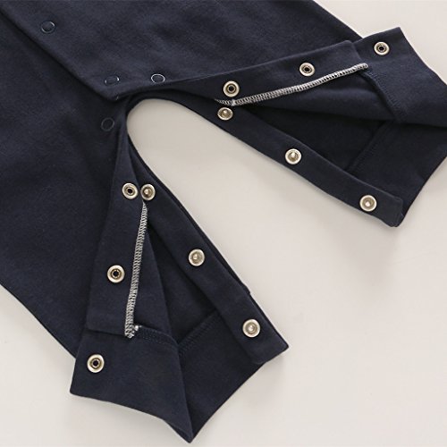 Bébé Garçons Combinaison Coton Barboteuse à Manches Longues Gentleman Nœud Papillon Une pièce Tenues 0-3 Mois - Image 7