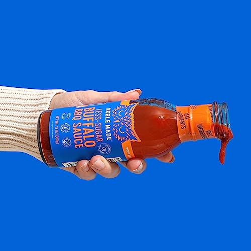 Noble Made Buffalo BBQ Sauce, Keto, Gluten Free, Vegan Dipping & Wing Sauce, Low Carb, Dairy Free, Low Calorie, Paleo, Low Sugar, and Whole30 Approved, Less-Sugar Buffalo, 13 oz (1 Count)