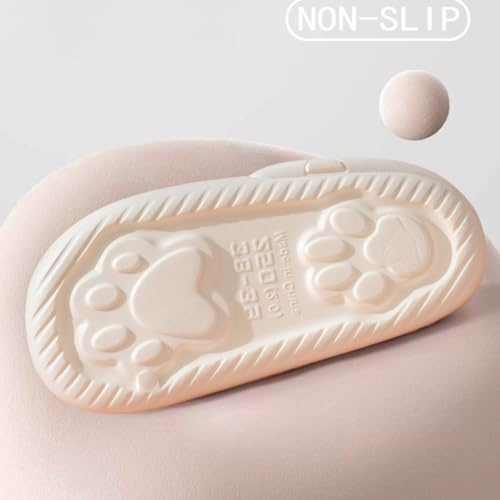 Cat Slippers Women Cute Kitty Pillow Slides Thick Sole Kawaii Non Slip Quick Drying Preppy Shower Bathroom Sandals Outdoor3