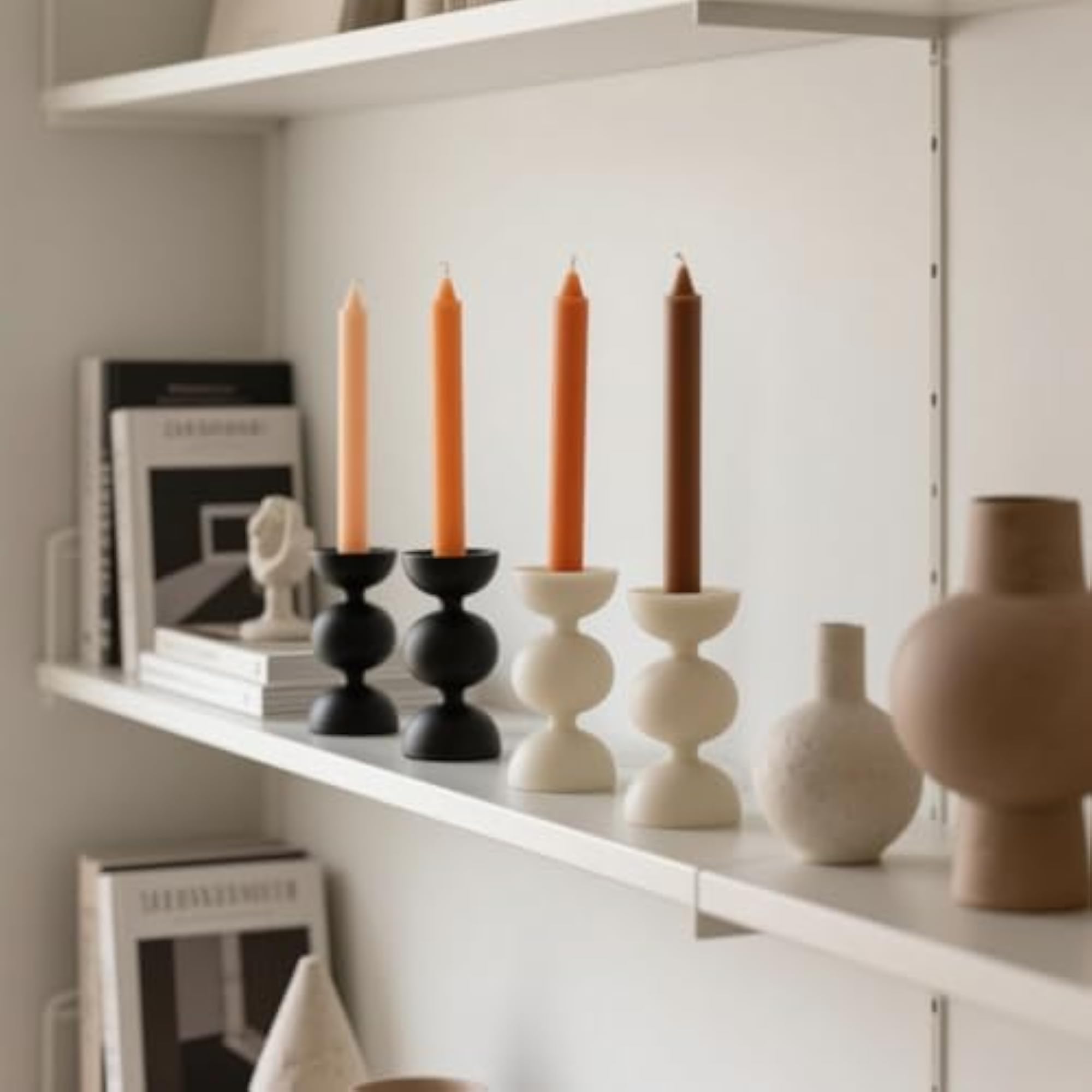 12-Pack Earth Tone Taper Candles