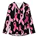 Womens Bodysuit Breast Cancer Awareness Ribbons Pink T Shirts Long Sleeve Hoodie V Neck Pullover Tops, 2026