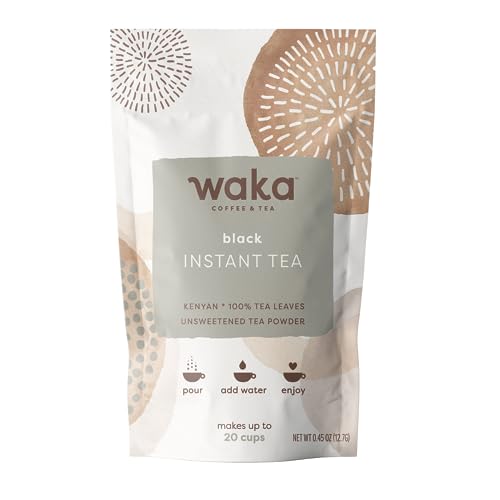 Waka Tea Powder — Kenyan Black Instant Tea Travel Size/Sample Packet — 100% Tea Leaves — 20 Servings for Hot or Iced Tea