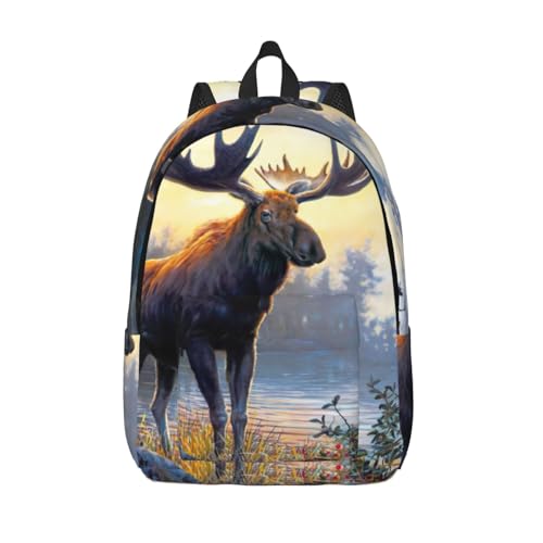 Sac à dos universitaire EdWal motifs cerf élan avec compartiment ordinateur