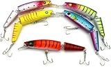 Cebo de manivela, Wobbler Fish 5 Piezas 14CM/20,2G, Cebo de Superficie con múltiples articulaciones, Realista, para Trucha, con anzuelos, para Pesca de Carpas, lucios y lubinas, Herramienta para pesc