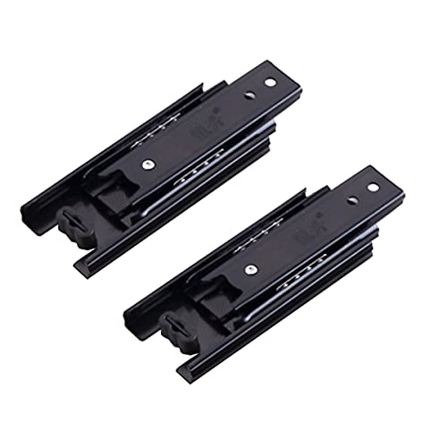 Metal Steel Drawer Ball Bearing Runners Slides,Tianher Heavy Duty 100 mm Drawer Runners 3 Folds Full Extension Side Mount Heavy Duty 45 kg Load Capacity Full Extension Ball Bearing 4 inch (1 Pair)