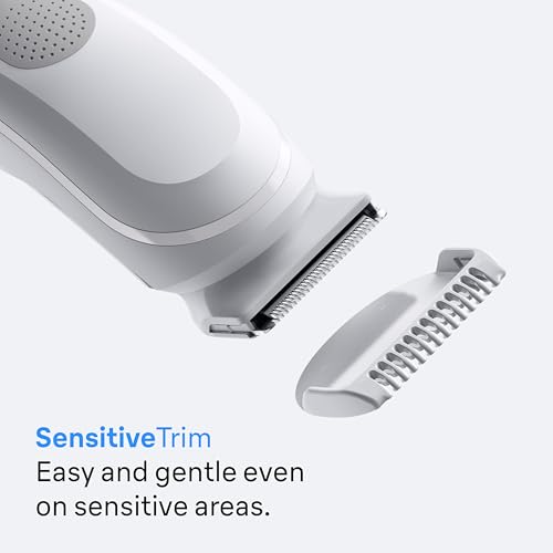 Braun Series 3 Body Groomer for Men, Pubic & Body Hair Trimmer, Waterproof Electric Ball Trimmer & Male Shaver for Sensitive Areas, SkinGuard Grooming Kit with 6 Tools, 80 Min Runtime, BG3575 Grey