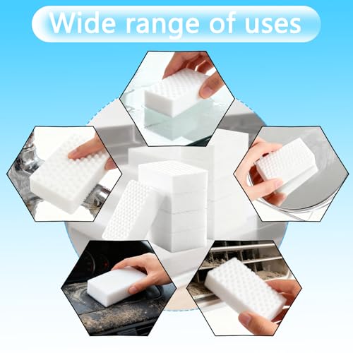 10 Stück Schmutzradierer Schwamm, 2X Plus Zauberschwamm Schmutzradierer Radierschwamm Magic Eraser Melamin Schwamm, Putzschwamm, Reinigungsschwamm Wandradierer Weiß für Haushalt,Küche,Bad,Wand,Schuhen