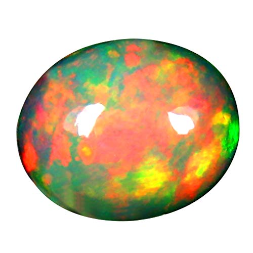 Opale éthiopienne naturelle 2.55 ct cabochon ovale, cadeau gemmologie rare