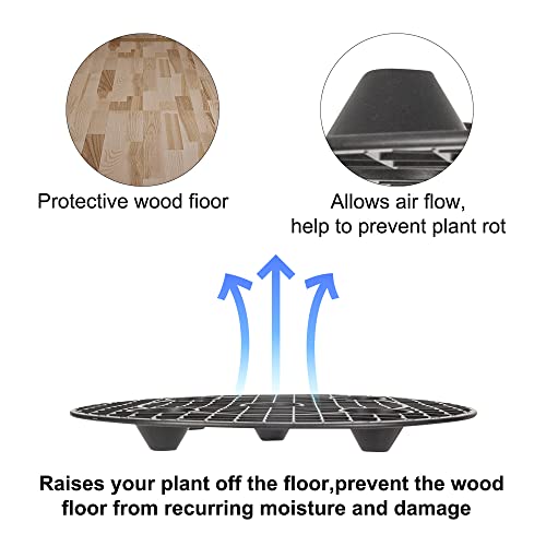 6 Pcs Plant Level Pot Elevator, 11.8 Inch Plant Riser To Protect Patio & Deck, Plastic Round Planter Pots Elevator, Plant Stand For Heavy Duty, Black #TOP3