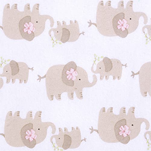 Image of Gerber Boys and Girls Newborn Infant Baby Toddler Nursery 100% Cotton Flannel Receiving Swaddle Blanket, Elephants Pink, Pack of 5