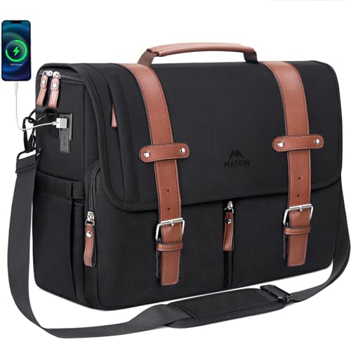 Bolso de mano para hombre MATEIN negro 17.3 pulg miniatura 1