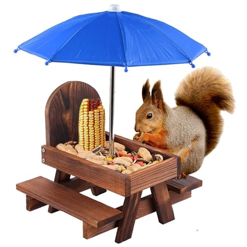 Mesa de alimentación de ardillas para decoración de terrazas y observación de fauna 2