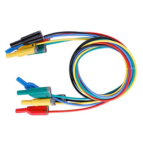 Image of Oumefar Banana Plug Silicone Test s Kit 5pcs 4mm Banana Plug Safety Stackable Wire Stack Test Flexible Wire s for Multimeter 1M