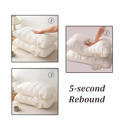 Almohada algodón blanca 73.6x48.3 cm ergonómica miniatura 3