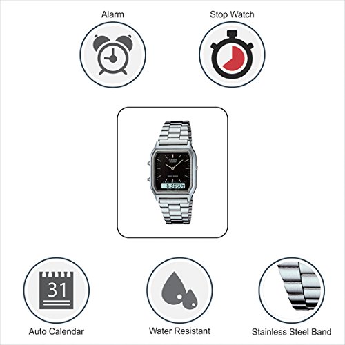 Relógio Masculino Anadigi Casio AQ-230A-1DMQ - Prata