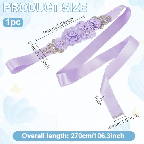 BENECREAT Pearls Rhinestone Sash Belt, Dresses Floral Sash Belts for Party, Wedding, Prom, Bridal Dress Decor2