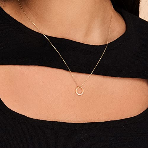 Gelin Diamond Circle Necklace in 14K Solid Gold3