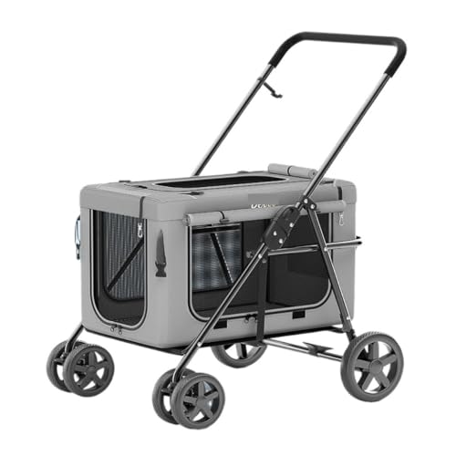 ペット用ベビーカー ペットベビーカーポータブル折りたたみ取り外し可能なベビーカー小型犬と猫旅行カート屋外ペットベビーカー 犬 ベビーカー(G)