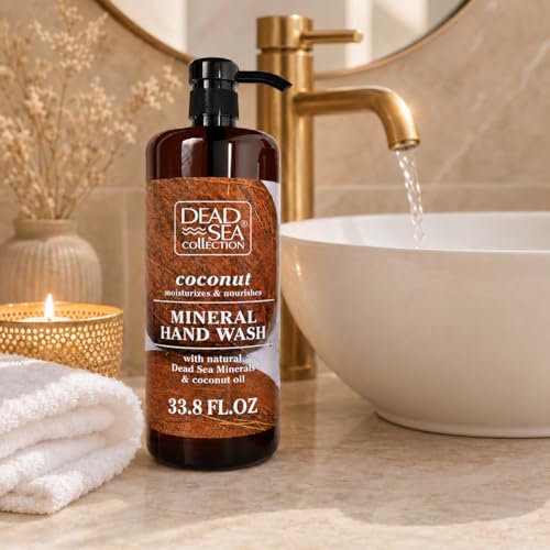 Image of Dead Sea Collection Hand Soap Pump Coconut - Hand Wash Liquid with Dead Sea Minerals and Coconut Oil - All Skin Types Moisturizing & Nourishing - Pack of 2 (33.8 Fl Oz Each) - 67.6 Fl Oz