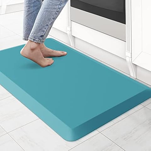 KitchenClouds Kitchen Mat Cushioned Anti Fatigue Kitchen Rug 0.75inch Waterproof Non Slip Kitchen Rugs and Mats Standing Desk Mat Comfort Floor Mats for Kitchen Sink Office (17.3"x28",Green) Cover