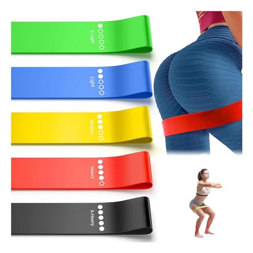 GIMIRO 5 Levels of Resistance Loop Gym Bands Yoga Band Fitness Bands...