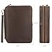 Polare Full Grain Leather Travel Cable Organizer Case Double Layer Electronics Accessories Carry Bag with YKK Zippers Tech Storage Bag for Cables, Power Bank, USB, SD Card