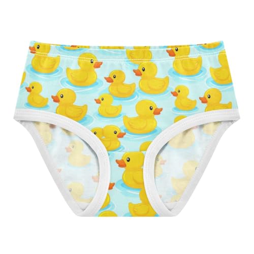 Joisal Cute Yellow Ducks Blue Water Girls Underwear Toddler 2t Cotton Panties for Girl Personalized Briefs Girls Undies