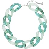 Firstmeet Chunky Acrylic Necklace Smooth Chain Link Cool Statement Choker Cuban Style Jewelry Gift f