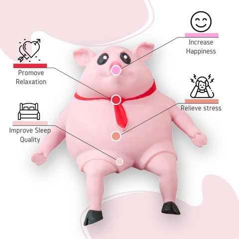 Miniatura 3 de Juguete de cerdito rosado para apretar, juguete para aliviar el estrés para niños y adultos, juguete divertido para el estrés, novedoso,