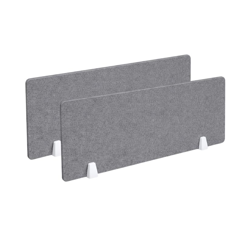 Image of Timber Acoustics Acoustic Desk Divider | Reduce Noise And Visual Distractions | Privacy Panels For Office - Classroom Soundproofing | Table Mounted (16 inch x 24 inch) (Grey, Set of 2)
