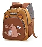 Happy Days Mochila Infantil Capivara | Escolar | Passeio | Creche | Crianças | Design de Capivara Marrom e Caramelo