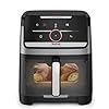 Tefal Easy Fry Silence Heißluftfritteuse, 7 L Fassungsvermögen, Silent-Technologie, Smart Assist System, bis zu 8 Portionen, abnehmbare Front mit Sichtfenster, Schwarz, EY876DE0