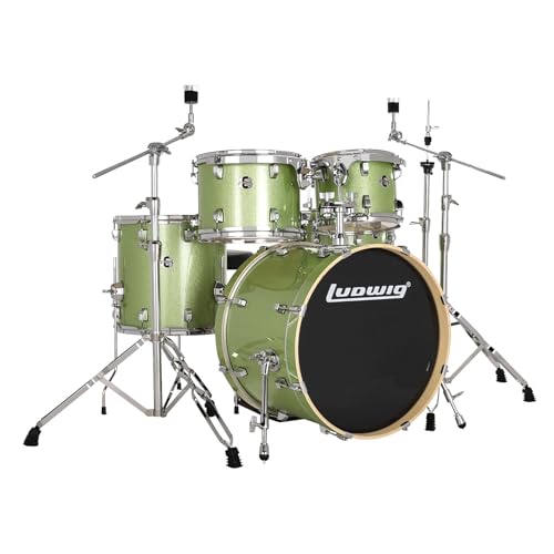 Ludwig Evolution 5-piece Drum Set with Hardware - Mint Sparkle