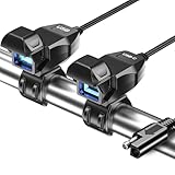 Kaedear(カエディア) バイク USB電源 防水 バイク専用 スマホ 充電 USBポート SAE DC 12V ヒューズ 電源スイッチ. イルミネーション 蓋連動スイッチ アダプター一体構造 SAEコネクター 夜間視認性 整備性良し 超急速充電5V/9V/12V 特許 防水キャップ, 光が導くUSBチャージャ KDR-M3AC (タイプAC)