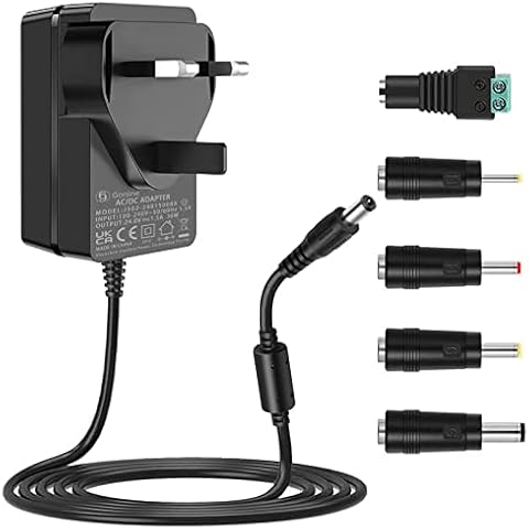 Gonine 24V 1.5A Power Supply Adapter,100~240V AC to DC 24 Volt 1.5 Amp Converter 24 vdc 1500mA 1000mA 800mA 600mA 400mA 200mA Wall Charger for LED Strip Light, CCTV Camera Cover