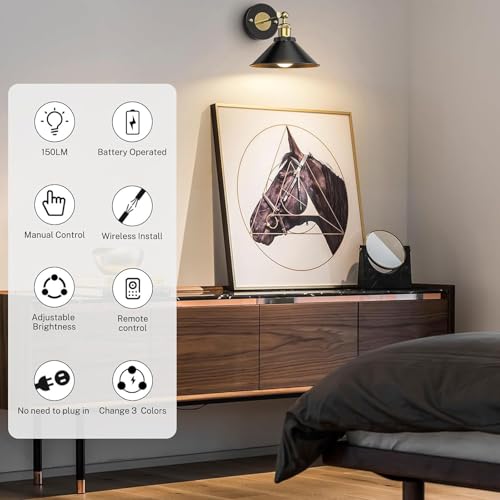 Lámparas de pared con mando a distancia recargables para iluminación de pasillo 5