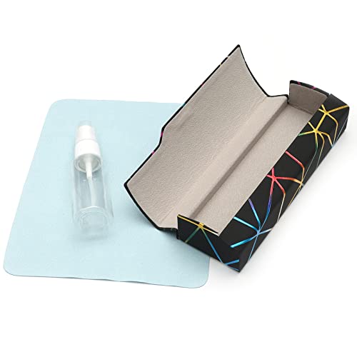 Image of Abwuulq- lattice dazzling glasses case,Portable protective case for glasses,Fashion glasses rigid cover,unisex