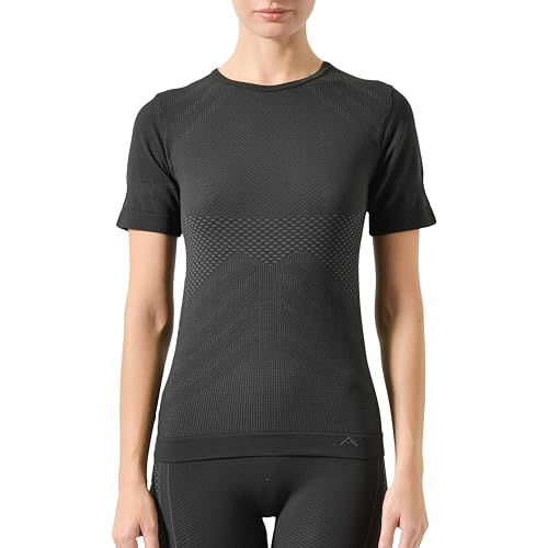 Risalti Thermoshirt Kurzarm Funktionsunterwäsche Damen Energy - Thermo Damen Unterwäsche Elastische, Sport Top Damen und atmungsaktive, Top Damen Thermoweste, Nahtloses Unterhemd - Made in Italy