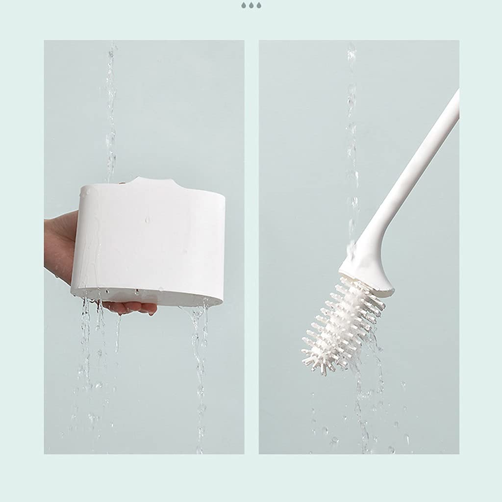 Set di spazzole TET morbide in Nylon e Lana con Immagine speculare, Senza vicoli ciechi, Accessori per Il Bagno di casa, Strumento di Pulizia (Blu Bianco)