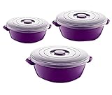 mikrowellengeschirr ohne plastik Mikrowellen-geeignet bahama 3tlg. Set Mikrowellengeschirr 1, 1,8 & 3 Liter Mikrowellentopf + Deckel Behälter Topf Dampftopf