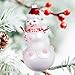 Pink Peppermint Snowman Christmas Ornament, Vintage Snowmen Tree Decorations, Mid Century Modern Holiday Glass Collection by Christmas Market Ornaments (Santa Hat)