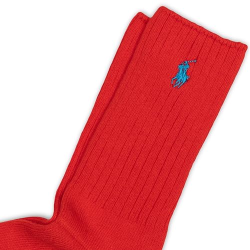 POLO RALPH LAUREN womens Casual Solid Color Crew Socks - 1 Pair - Combed Cotton Comfort2