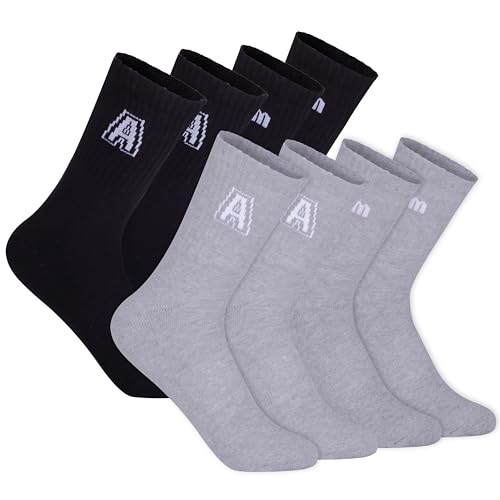 Antrop Athletic Crew Socks, White Black and Gray, Quarter Length