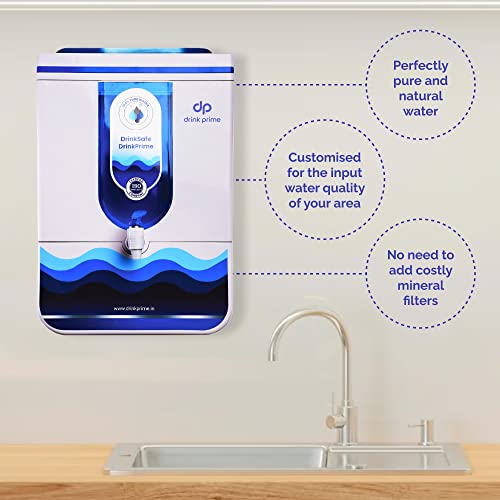 Image of DrinkPrime IoT-Enabled, RO Water Purifier for Home +UV+UF | 2-YEAR FREE Service+Filter Changes+Relocation | Suitable for Borewell,Tanker,Municipal Water | 8L Storage | 6-Stage Filtration