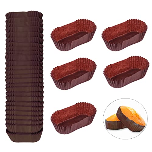DOERDO - 1000 moldes de papel para hornear para pan, antiadherentes desechables para pasteles, aperitivos, magdalenas, marrón Cover