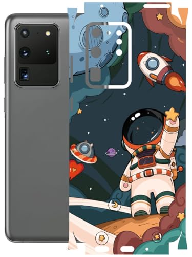 Image of AtOdds - Full Body Back Screen Guard Protector Film - Lamination Wrap Skin Sticker Compatible with Samsung Galaxy S20 Ultra | Scratchproof Matte Finish (Space)