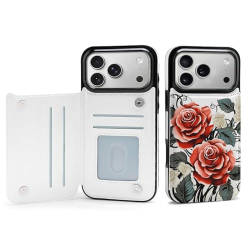 Coque fine iPhone 17抗震 protection motif fleurs et rangement carte