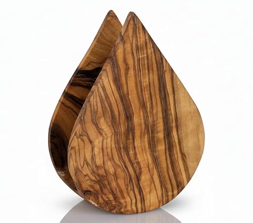 Olive Wood Napkin Holder. Beautiful, Unique, Decorative, Made of Mediterranean Olive Wood.
