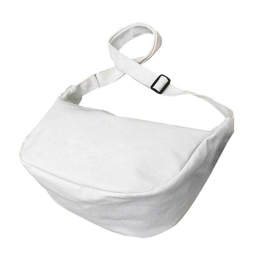 body Bag Pouch Durable Canvas Women Shoulder Bag for Work Travel Street beige-image-0